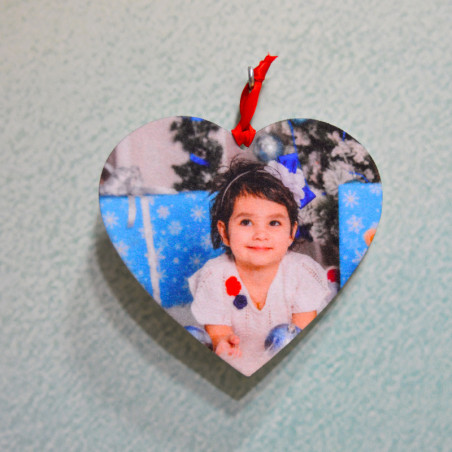Bola de navidad "Adorno fieltro corazón" con foto