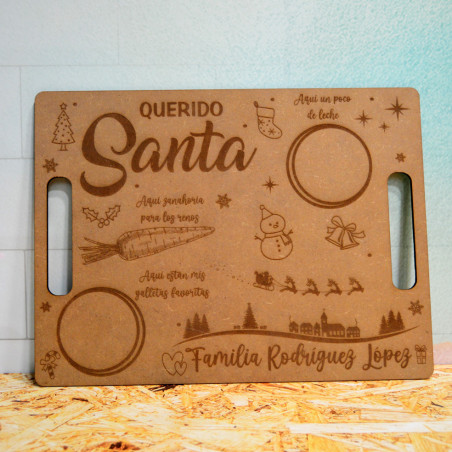 Bandeja para Santa Claus personalizada con dedicatoria