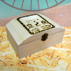 Caja de madera personalizada "Tapa ovalada" natalicio