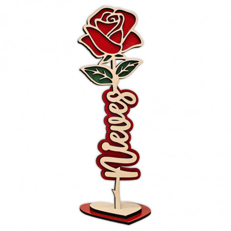 Rosa de madera con nombre