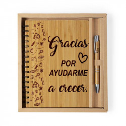 Libreta con bolígrafo de madera (Creer)
