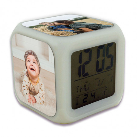 Reloj despertador digital cubo personalizado