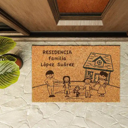 Felpudo de coco Residencia Familia personajes